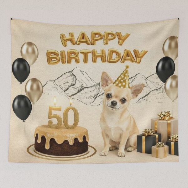Item preview, Chihuahua 50th Birthday Dog Card designed and sold by GivingJoy.