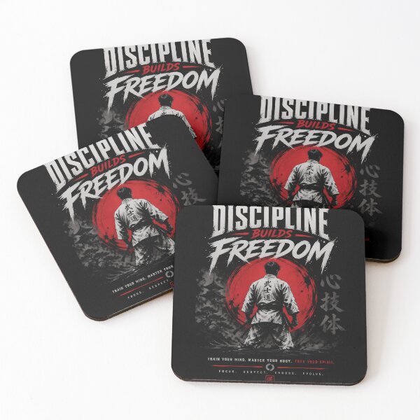 Item preview, Discipline Builds Freedom - Bushido Samurai Martial Arts Quote designed and sold by FightModeStudio.