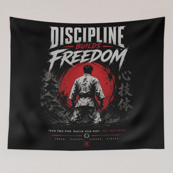 Item preview, Discipline Builds Freedom - Bushido Samurai Martial Arts Quote designed and sold by FightModeStudio.