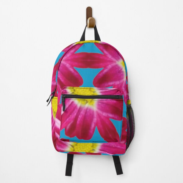Item preview, Pink Daisy Kaleidoscope on Blue – Vibrant Floral Pattern designed and sold by SilentBloomLab.