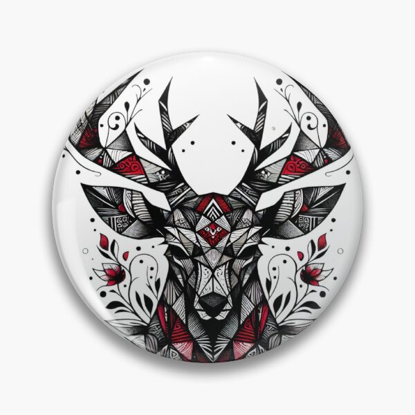 Item preview, "Geometric Deer Mandala Head" designed and sold by Radhamadhaba Pattachitra Vibes”.