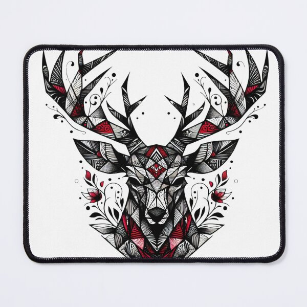 Item preview, "Geometric Deer Mandala Head" designed and sold by Radhamadhaba Pattachitra Vibes”.