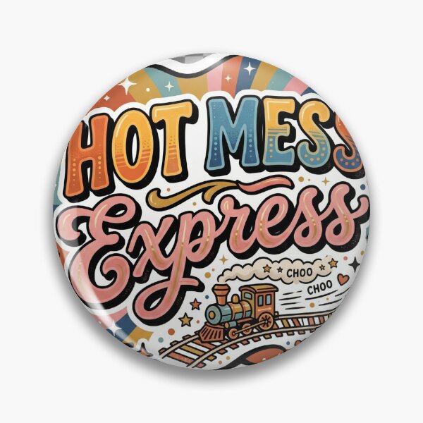 Item preview, Hot Mess Express Retro Groovy Fun Sarcastic Sticker designed and sold by R & K Fashions.