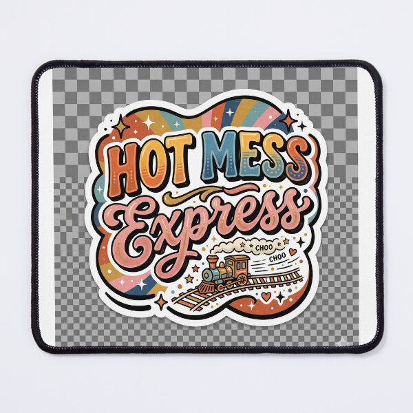 Item preview, Hot Mess Express Retro Groovy Fun Sarcastic Sticker designed and sold by R & K Fashions.