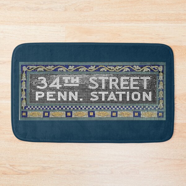 Item preview, 34th Street and Penn Station vintage tile sign designed and sold by PIXEL POP DESIGNS - Beyond the Norm!.