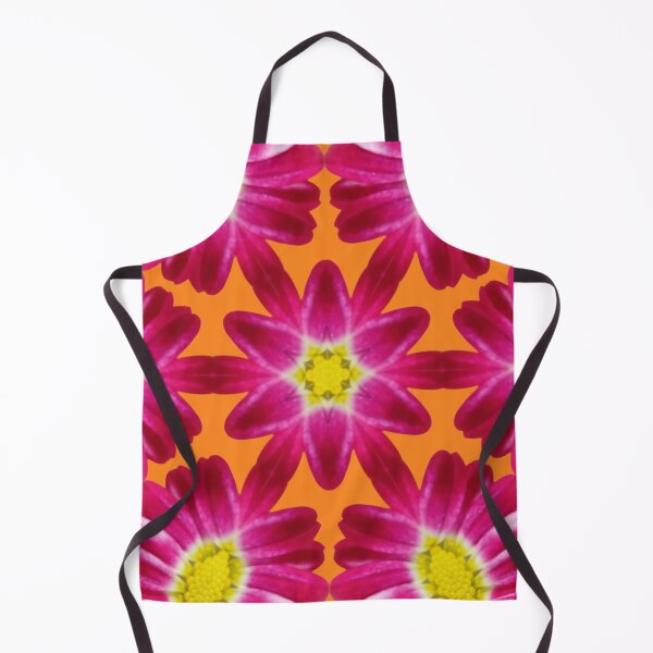 Artikelvorschau, Rosa Gänseblümchen-Kaleidoskop auf Orange – Kräftiges sommerliches Blumenmuster entworfen und verkauft von SilentBloomLab.