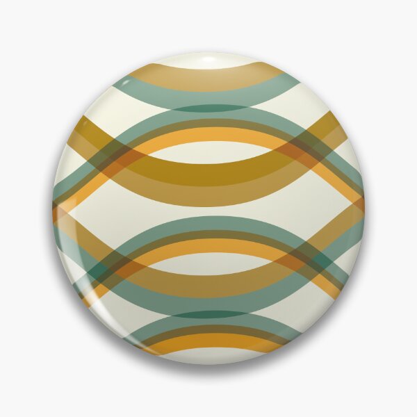 Item preview, Mid Century Modern Geometric Waves - Teal and Mustard designed and sold by JMgraphic.