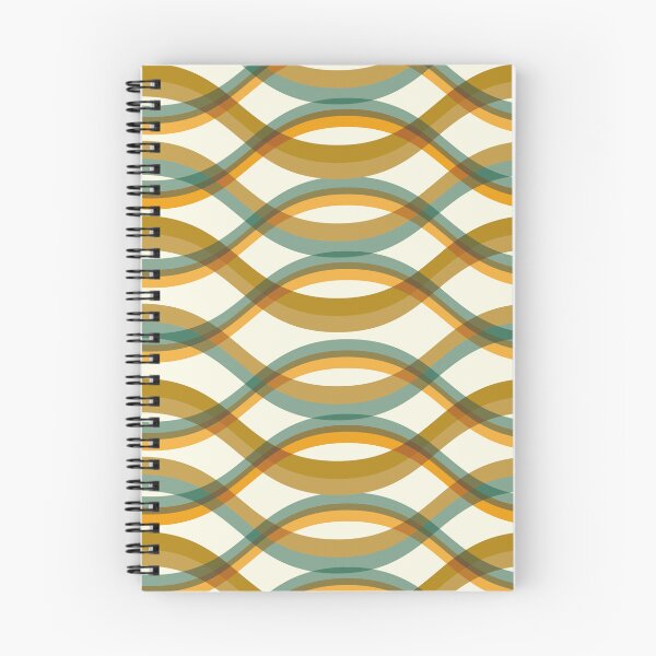 Item preview, Mid Century Modern Geometric Waves - Teal and Mustard designed and sold by JMgraphic.