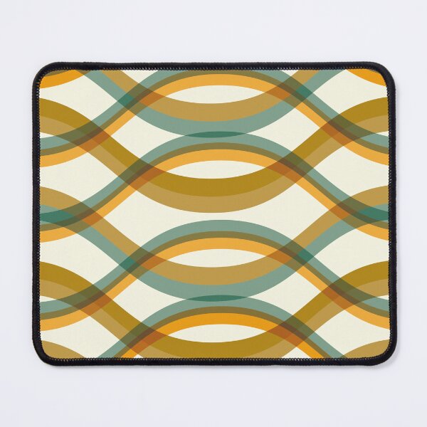 Item preview, Mid Century Modern Geometric Waves - Teal and Mustard designed and sold by JMgraphic.
