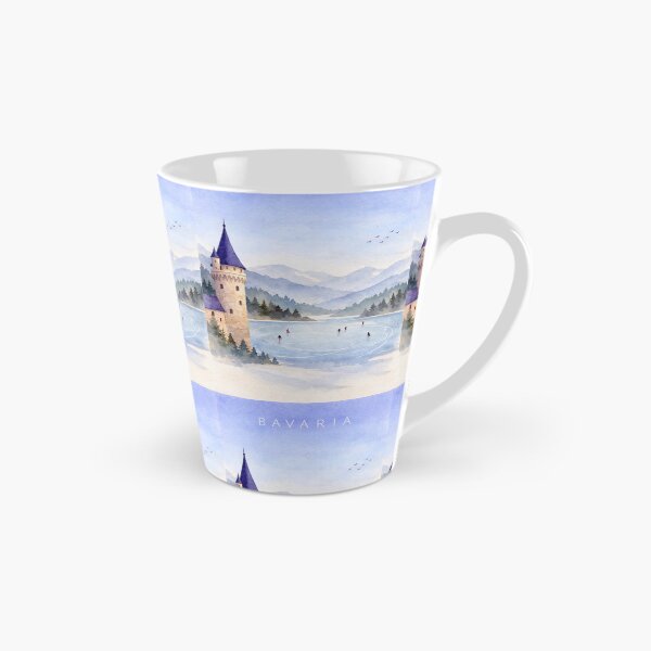 Item preview, Bavaria Germany Winter Poster | Castle & Frozen Lake Illustration | Alpine Travel Wall Art designed and sold by Witsprings.