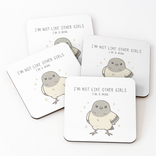 Item preview, I'm Not Like Other Girls I'm A Man Funny Pigeon T-Shirt Chaotic Creatures- Digital Art designed and sold by Panom Suavichien.