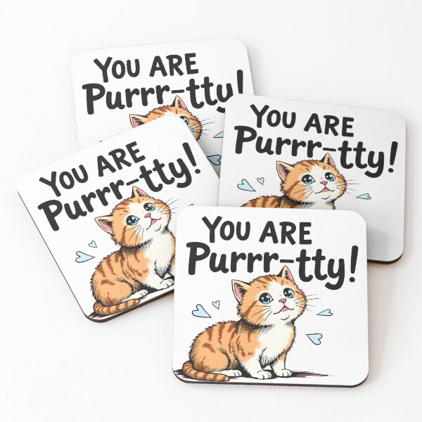 Item preview, You Are Purr-ty! Cute Cartoon Cat Sketch – Funny Cat Pun Design designed and sold by PeacefulD-signs.