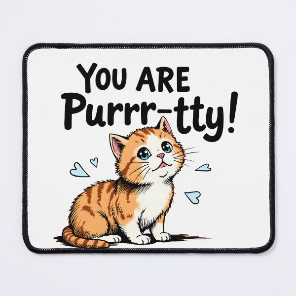 Item preview, You Are Purr-ty! Cute Cartoon Cat Sketch – Funny Cat Pun Design designed and sold by PeacefulD-signs.
