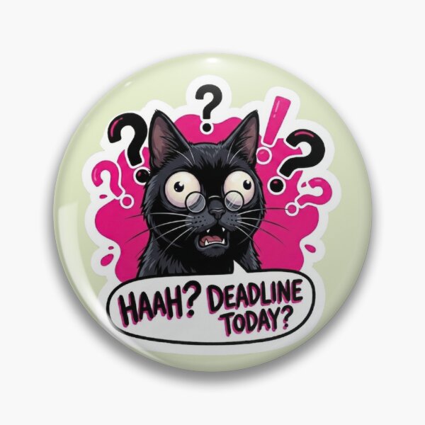 Item preview, Funny Confused Black Cat Meme - Cute Work Stress Humor designed and sold by RealCuties.