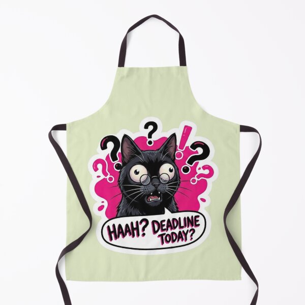 Item preview, Funny Confused Black Cat Meme - Cute Work Stress Humor designed and sold by RealCuties.