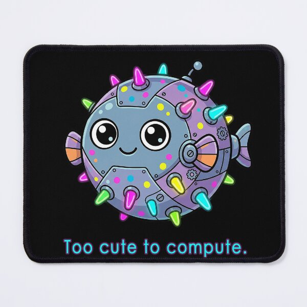 Item preview, Neon Robo Pufferfish – Playful Cyber Sea Friend designed and sold by Herzbaumatelier.
