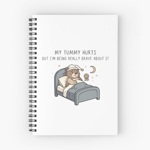 Item preview, My Tummy Hurts But I'm Being Really Brave About It Funny Bear Tee - Digital Art designed and sold by Panom Suavichien.