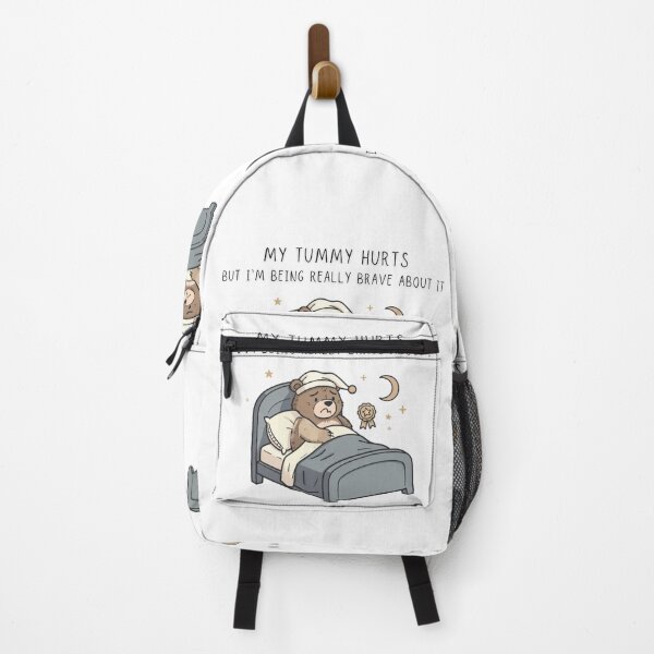 Item preview, My Tummy Hurts But I'm Being Really Brave About It Funny Bear Tee - Digital Art designed and sold by Panom Suavichien.
