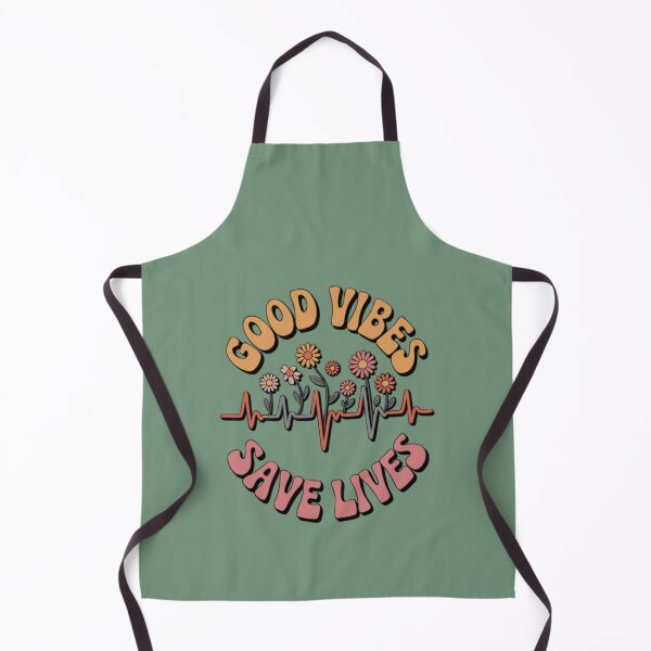 Item preview, Retro Nurse Good Vibes Save Lives – Groovy Floral Nursing Heart & Professional Art designed and sold by Gadget80.