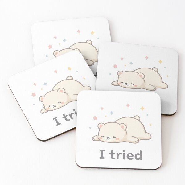 Item preview, Funny Minimalist Sticker “I Tried” | Cute Aesthetic Humor designed and sold by Studioyasmin.