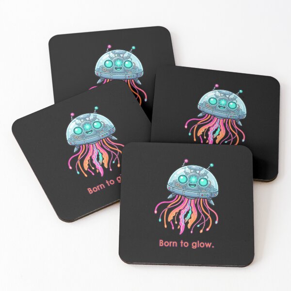 Item preview, Neon Robo Jelly – Glowing Cyber Jellyfish designed and sold by Herzbaumatelier.