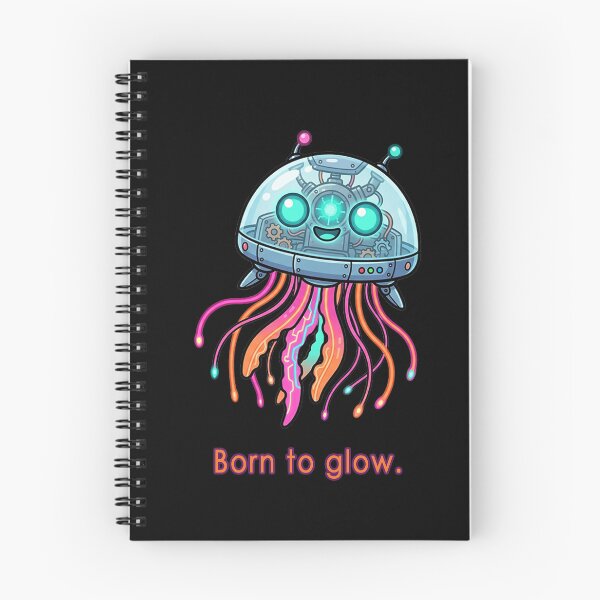 Item preview, Neon Robo Jelly – Glowing Cyber Jellyfish designed and sold by Herzbaumatelier.