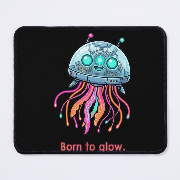 Item preview, Neon Robo Jelly – Glowing Cyber Jellyfish designed and sold by Herzbaumatelier.