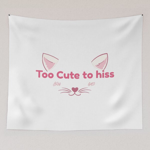 Item preview, Too Cute to Hiss Kawaii Pink Cat Face  designed and sold by Rehnair.