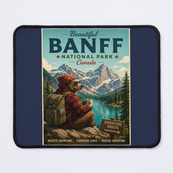 Item preview, Banff National Park Bear – Vintage Travel Poster Canada designed and sold by AnimalAirtistry.