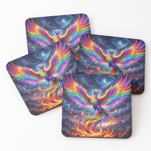 Item preview, Phoenix Rising - Rainbow Fire Bird - Mythical Fantasy Art designed and sold by Novas-Place.