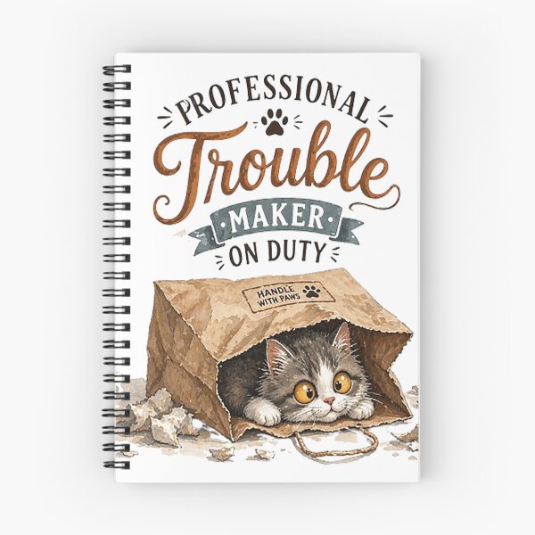 Item preview, Funny Cat Shirt – Professional Trouble Maker Cat T-Shirt, Cute Kitten in Paper Bag, Humor Cat Lover Gift designed and sold by MangadiDesigns.