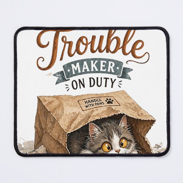 Item preview, Funny Cat Shirt – Professional Trouble Maker Cat T-Shirt, Cute Kitten in Paper Bag, Humor Cat Lover Gift designed and sold by MangadiDesigns.