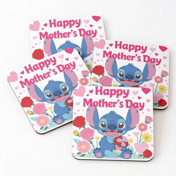 Item preview,  Happy Mother's Day, cute Stitch with flowers and hearts designed and sold by nicnacc.