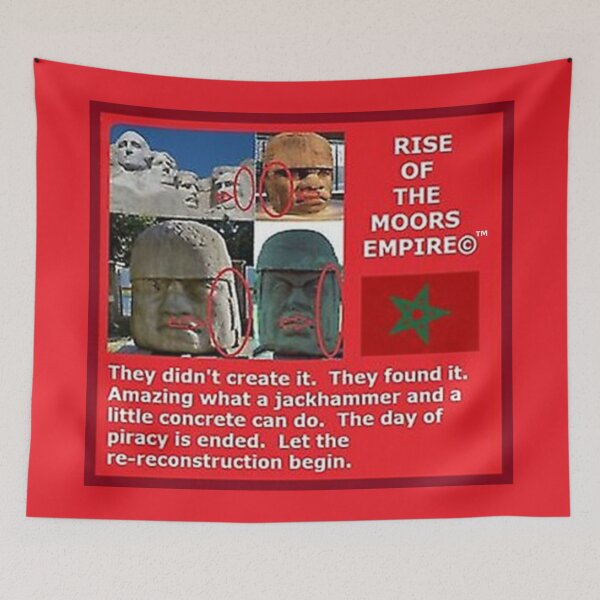 Item preview, Mu’ur (UM) Empire™ al-Benhadiel©™ design, Olmecs, red background designed and sold by HardyKnitDesign.