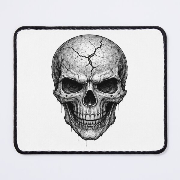 Item preview, Cracked Skull – Dark Pencil Sketch Illustration designed and sold by Mac Sketches.