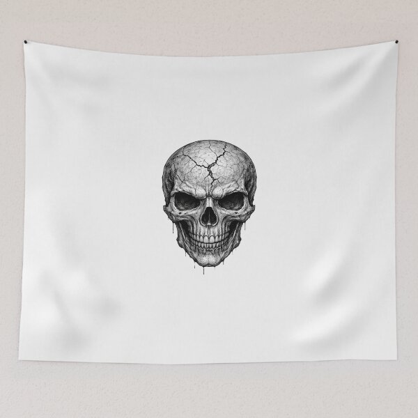 Item preview, Cracked Skull – Dark Pencil Sketch Illustration designed and sold by Mac Sketches.