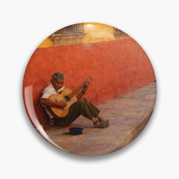Item preview, Street Musician at Sunset | Warm Yellow Wall Guitarist | Travel Photography Wall Art designed and sold by LorriesStorries.