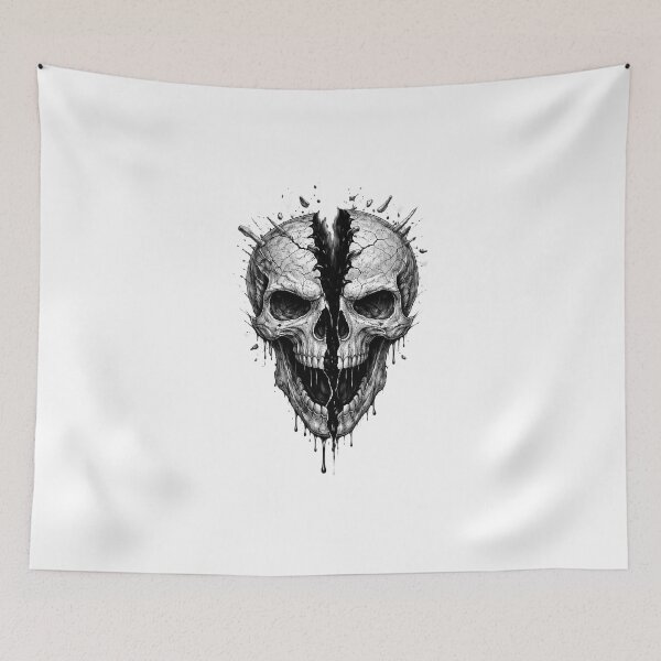 Item preview, Split Skull – Dark Pencil Sketch Illustration designed and sold by Mac Sketches.