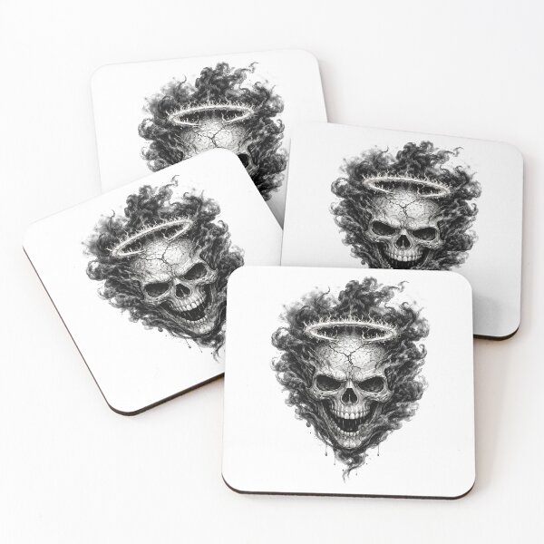 Item preview, Skull with Dark Smoke – Dark Pencil Sketch Illustration designed and sold by Mac Sketches.