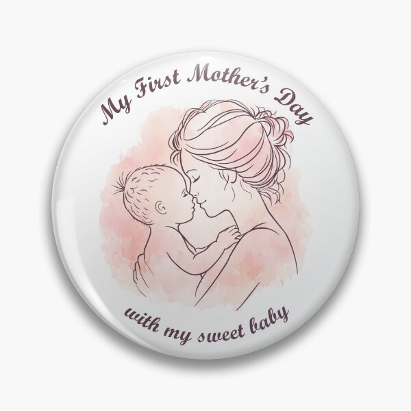 Item preview, First Mother’s Day Peach Watercolor Mom and Baby designed and sold by Lily's World.