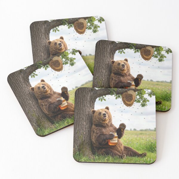 Item preview, Bear Enjoying a Jar of Honey designed and sold by Maria Dryfhout.