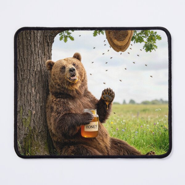 Item preview, Bear Enjoying a Jar of Honey designed and sold by Maria Dryfhout.