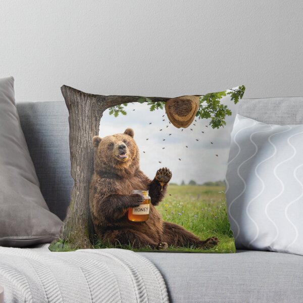 Item preview, Bear Enjoying a Jar of Honey designed and sold by Maria Dryfhout.