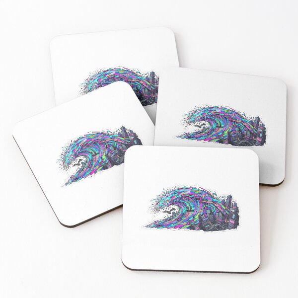 Item preview, Venti Glitchcore Ocean Wave Sticker designed and sold by Venti waves.