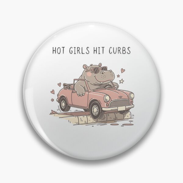 Item preview, Hot Girls Hit Curbs Funny Hippo Driving T-Shirt Chaotic Little Creatures - Digital Art designed and sold by Panom Suavichien.