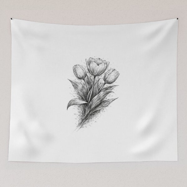 Item preview, Tulip Flower Sketch – hand drawn pencil illustration designed and sold by Mac Sketches.