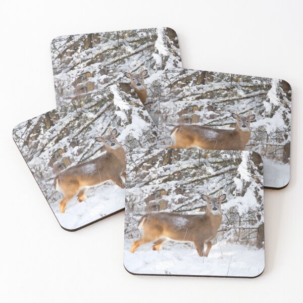 Item preview, Young White-tailed Buck in snow designed and sold by James Cumming.