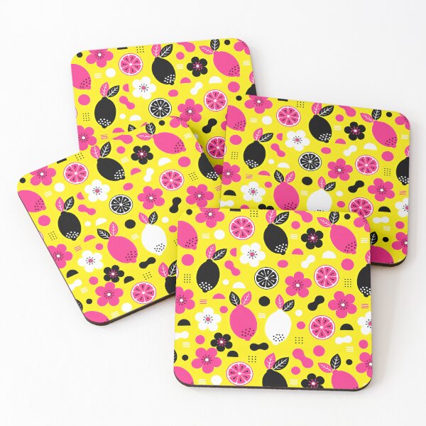 Item preview, Modern Citrus Pattern Pink Yellow Bold designed and sold by FunnyTeeByMe.