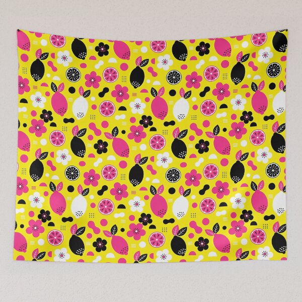 Item preview, Modern Citrus Pattern Pink Yellow Bold designed and sold by FunnyTeeByMe.