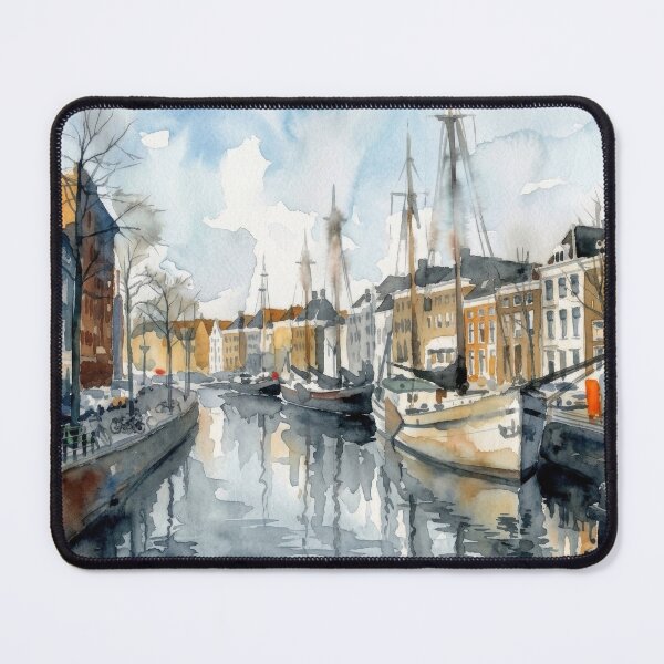 Item preview, Groningen Canal Watercolor designed and sold by caracatita75.